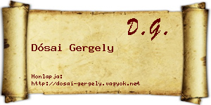 Dósai Gergely névjegykártya