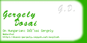 gergely dosai business card